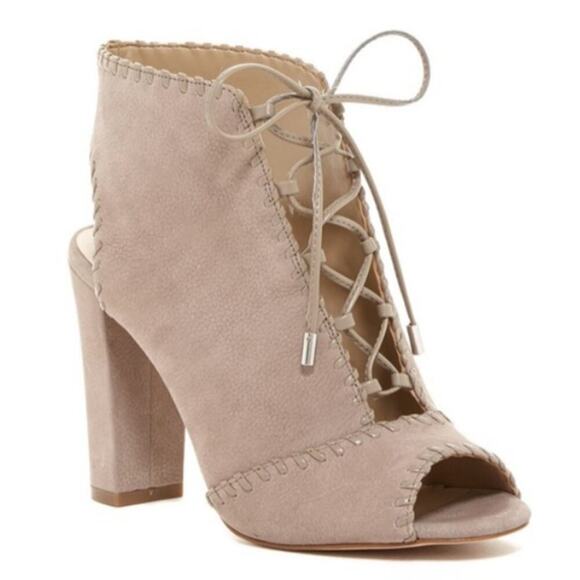 Womens Heels Enzo Angiolini Open Toe Boot Dress Shoes Beige, Size 9 - Picture 8 of 8